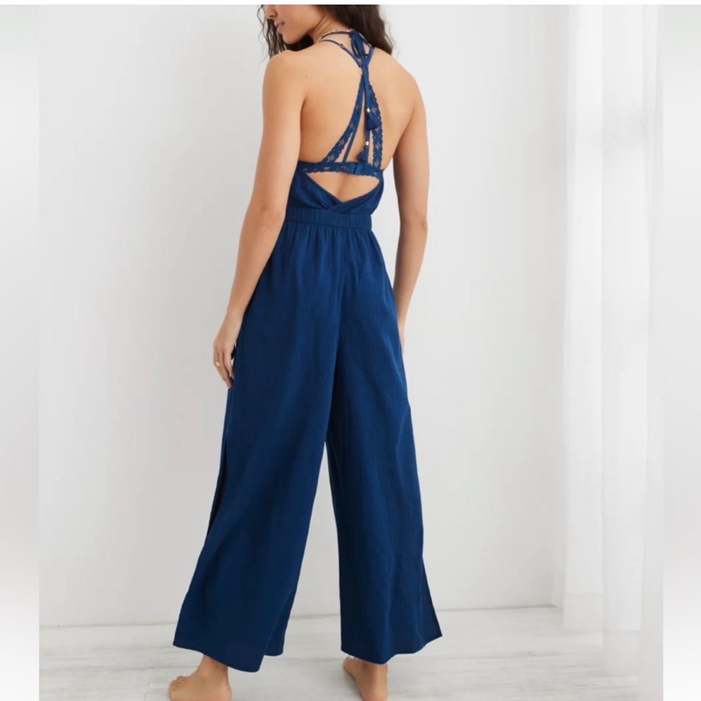 Aerie blue backless jumper